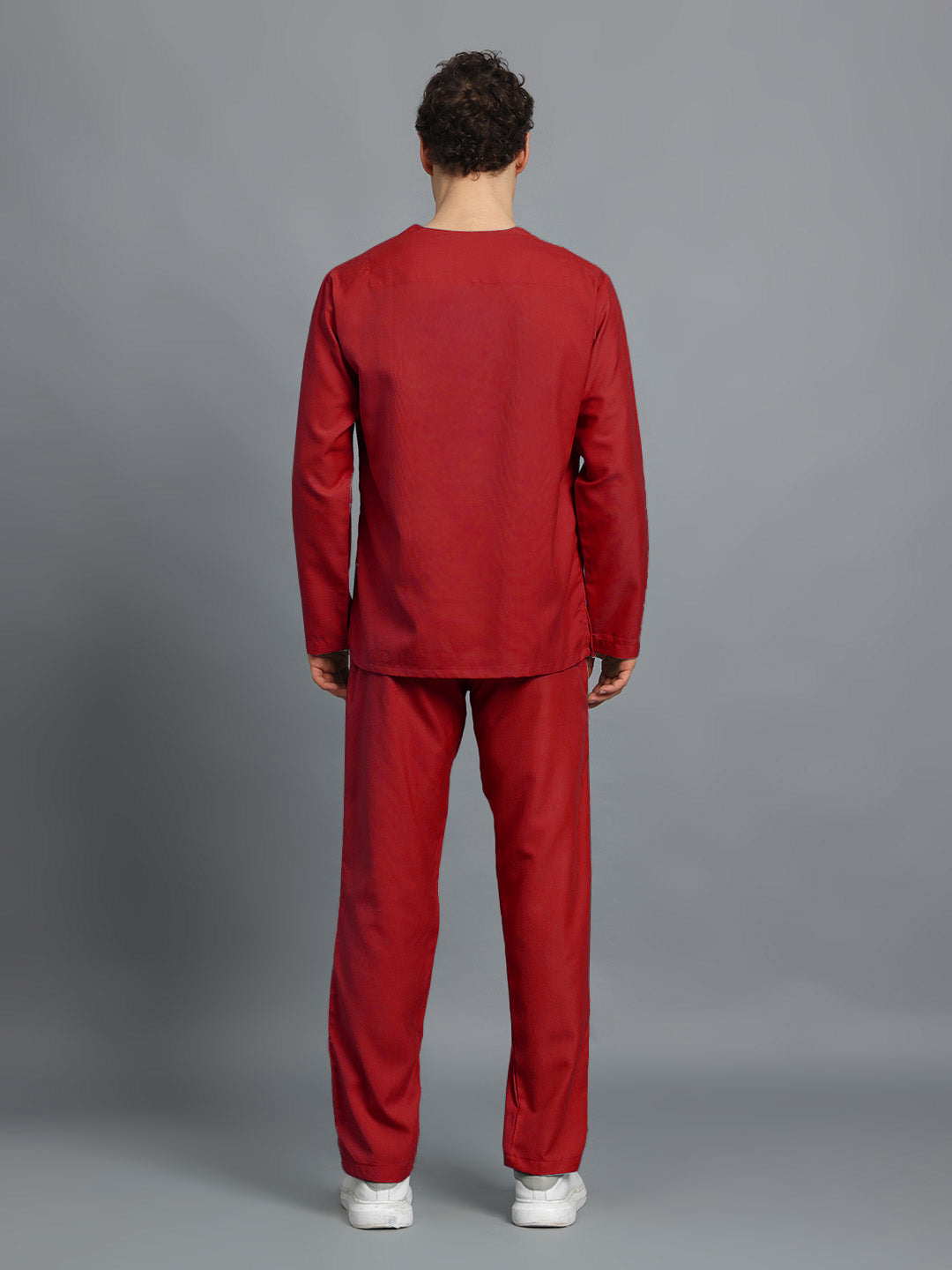 Red All-Day Full Sleeve Medical Scrubs - Male