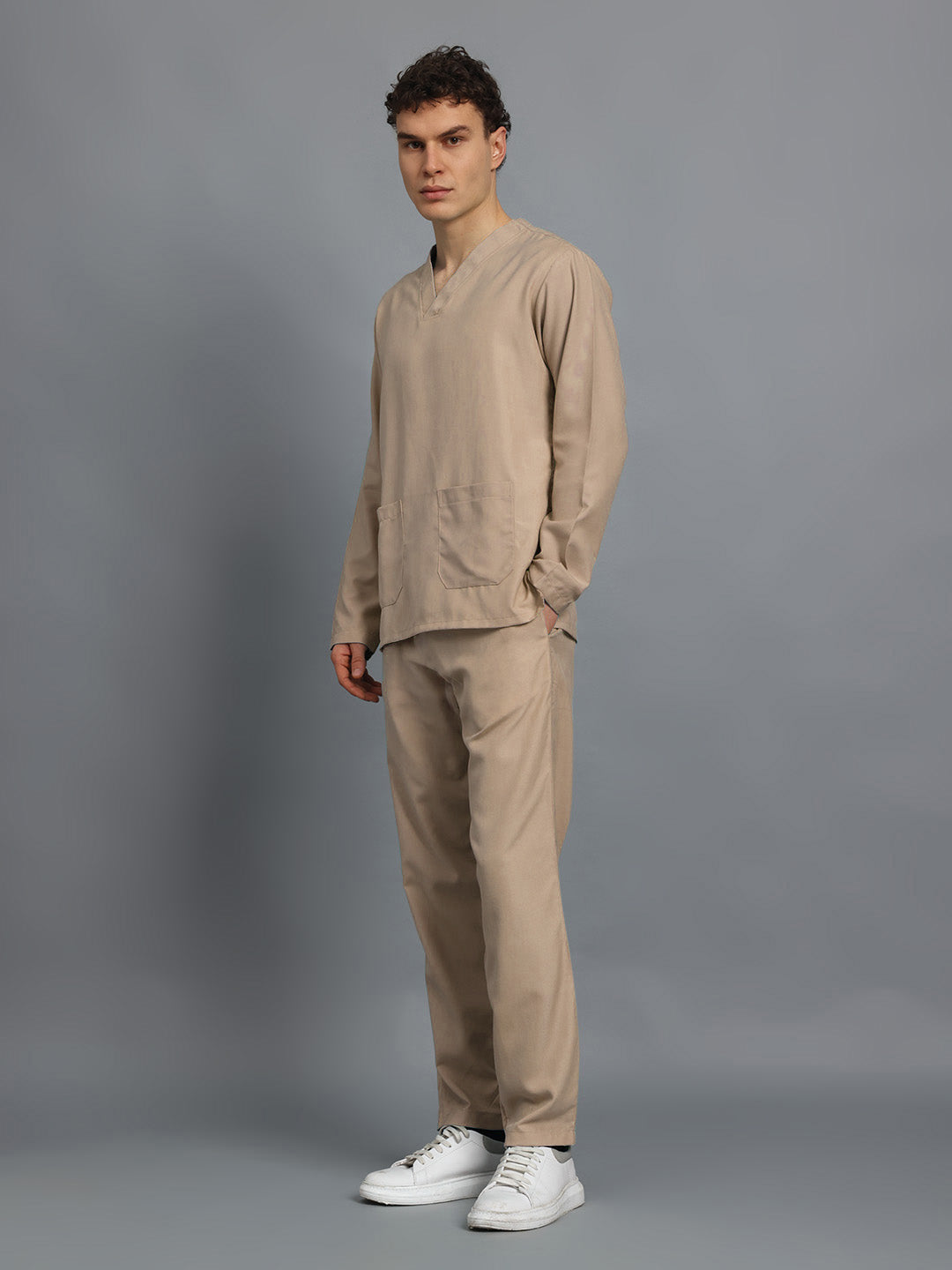 Natural Matte All-Day Full Sleeve Medical Scrubs - Male