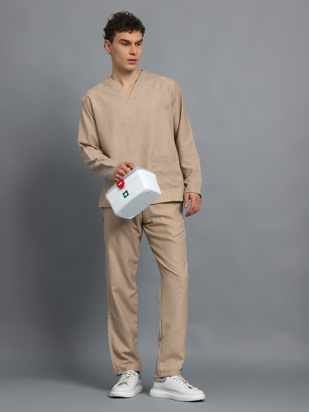Natural Matte All-Day Full Sleeve Medical Scrubs - Male