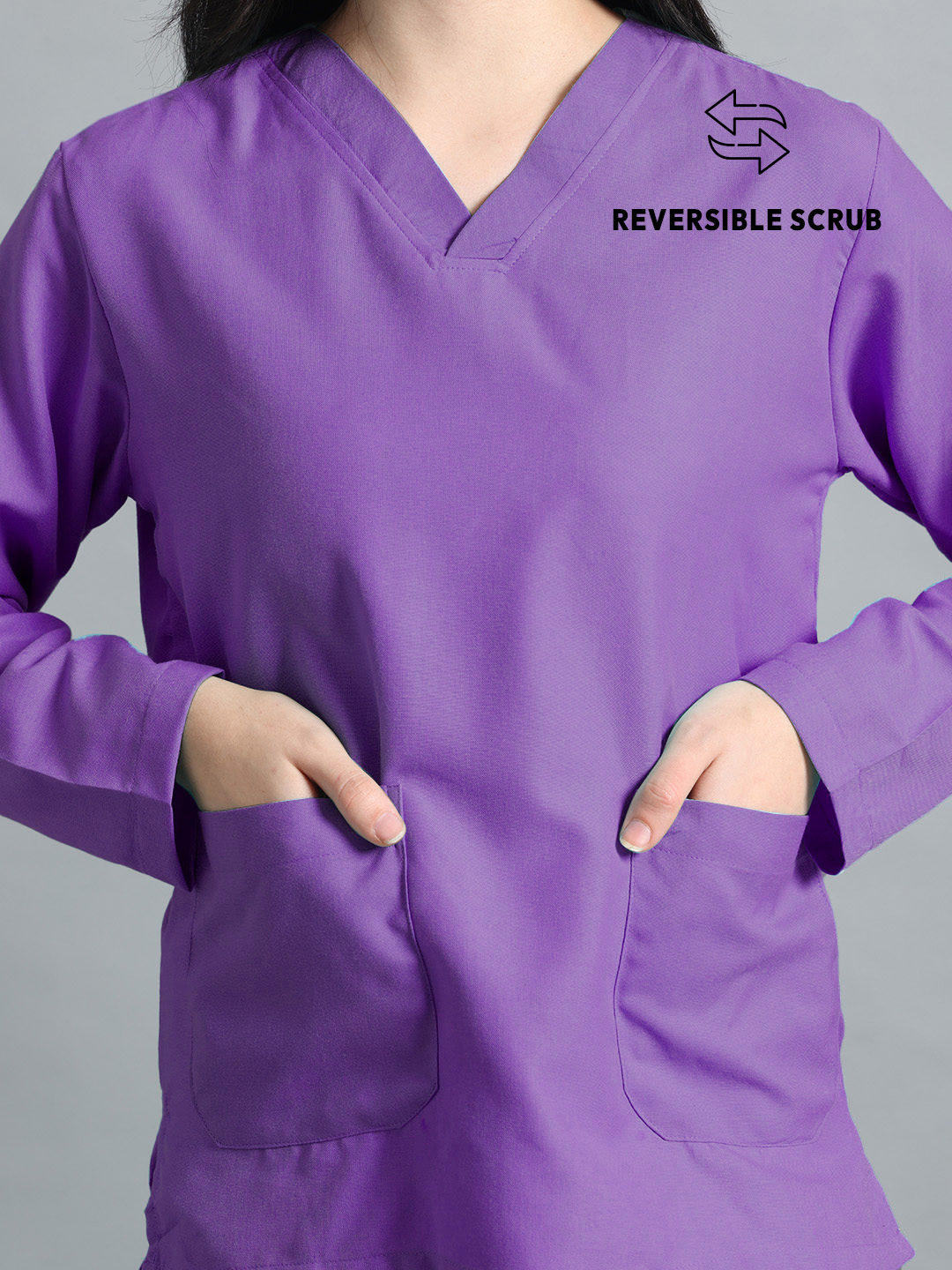 Violet Reversible Full Sleeve Medical Scrubs - Female
