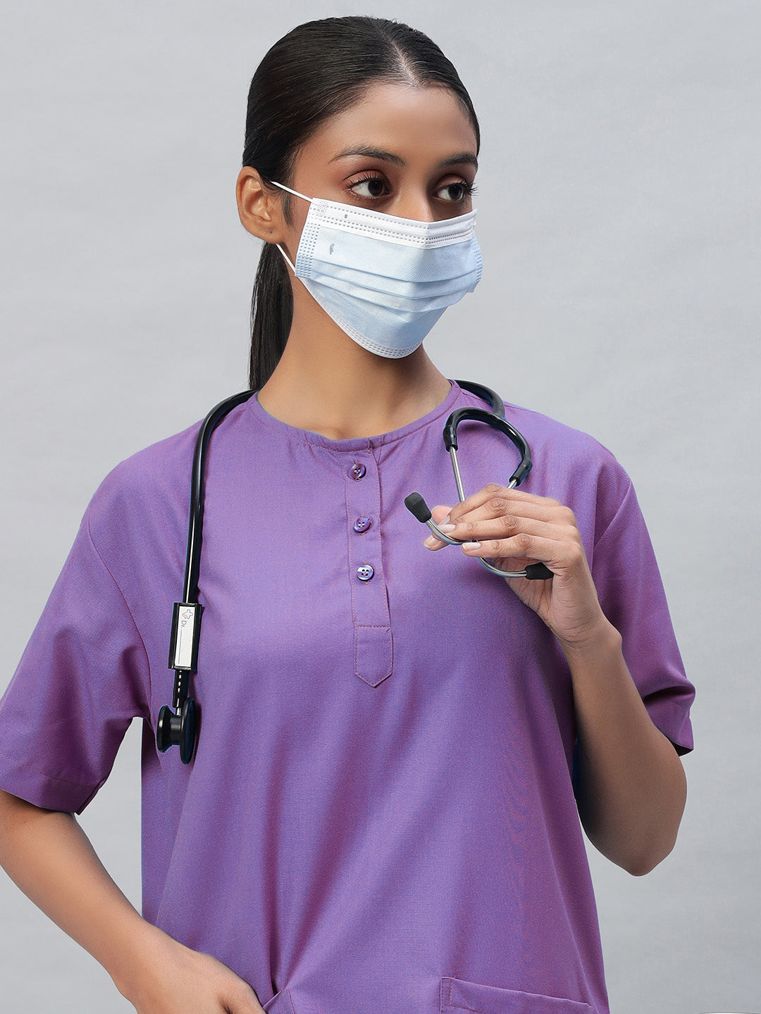 close look of medical scrub for women