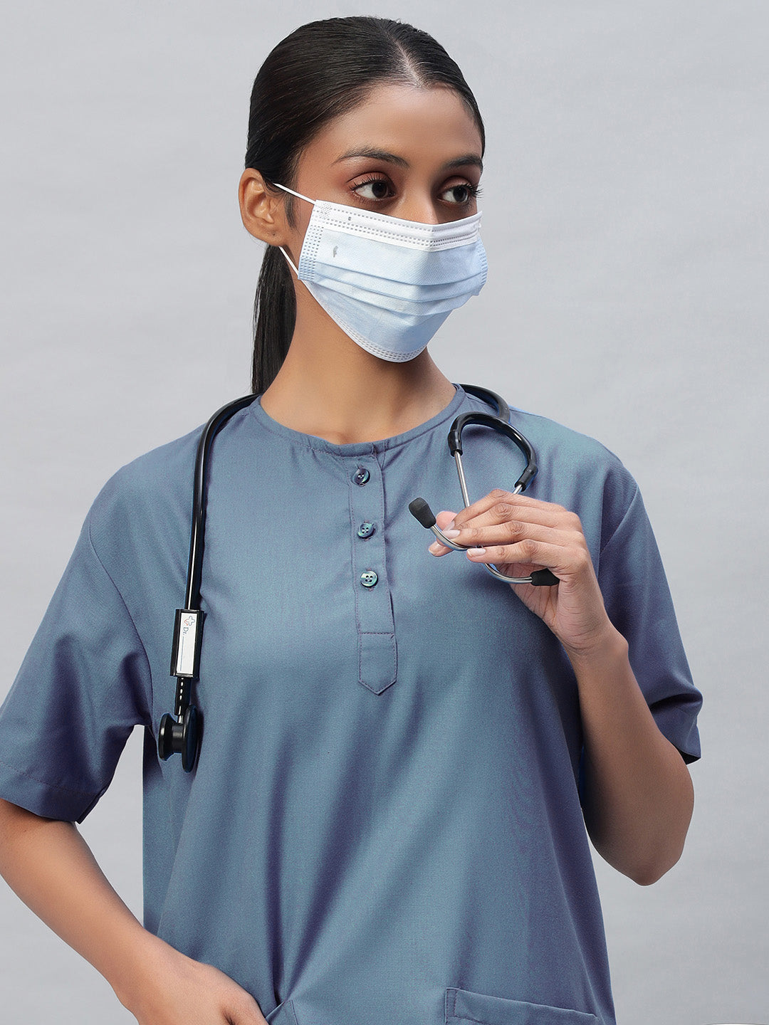 Grey color Medical Scrub Suit Set