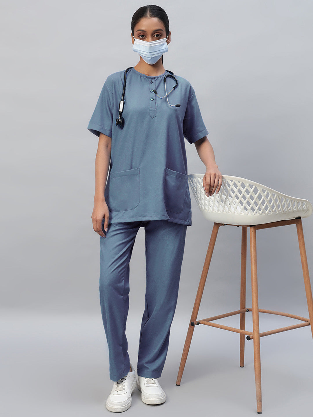 Grey coloured Medical Scrub for women