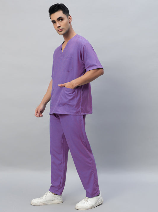 Violet All Star 7 Pockets Half Sleeve Medical Scrubs – Male