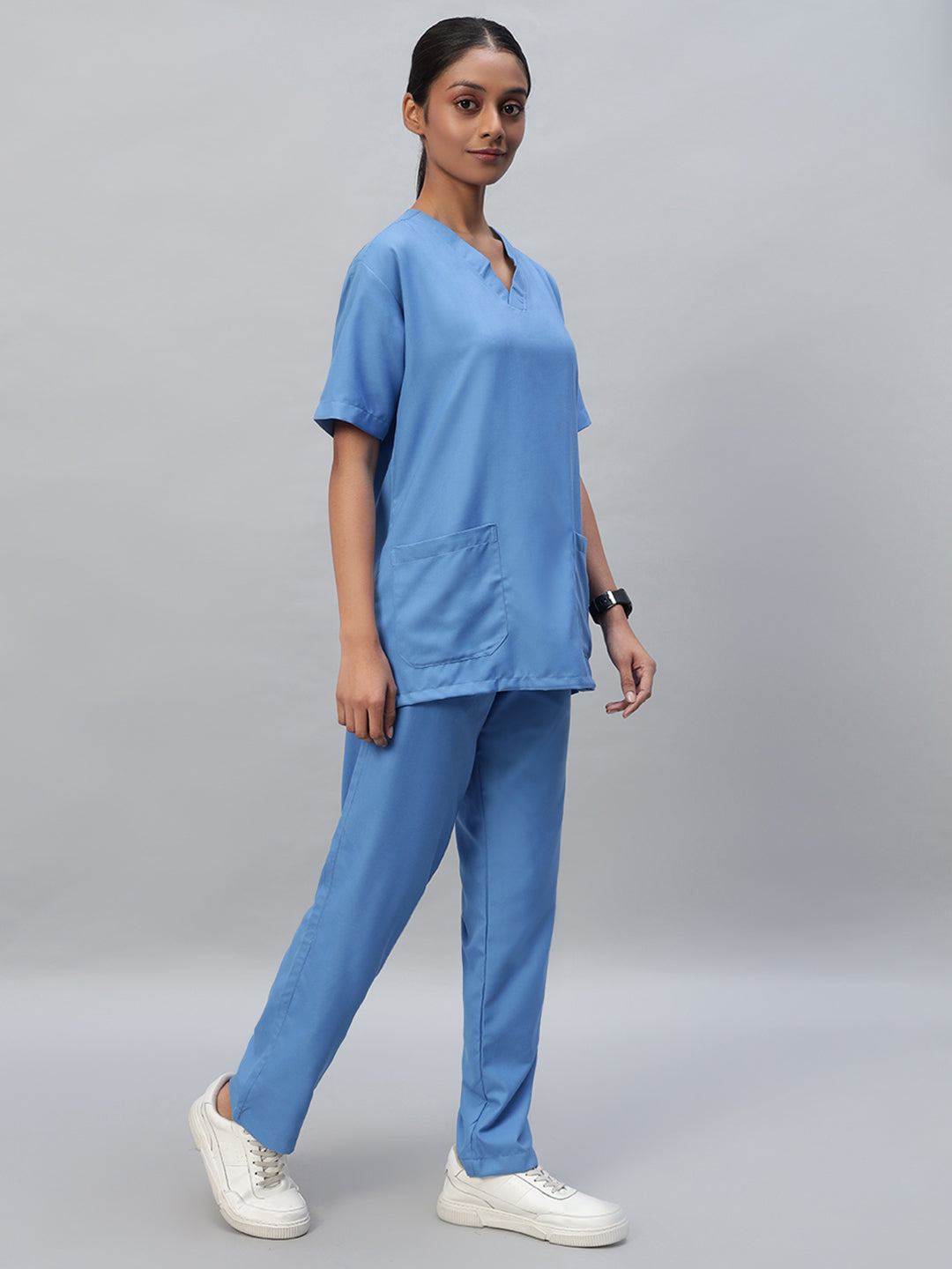 sky blue medical scrub set for women