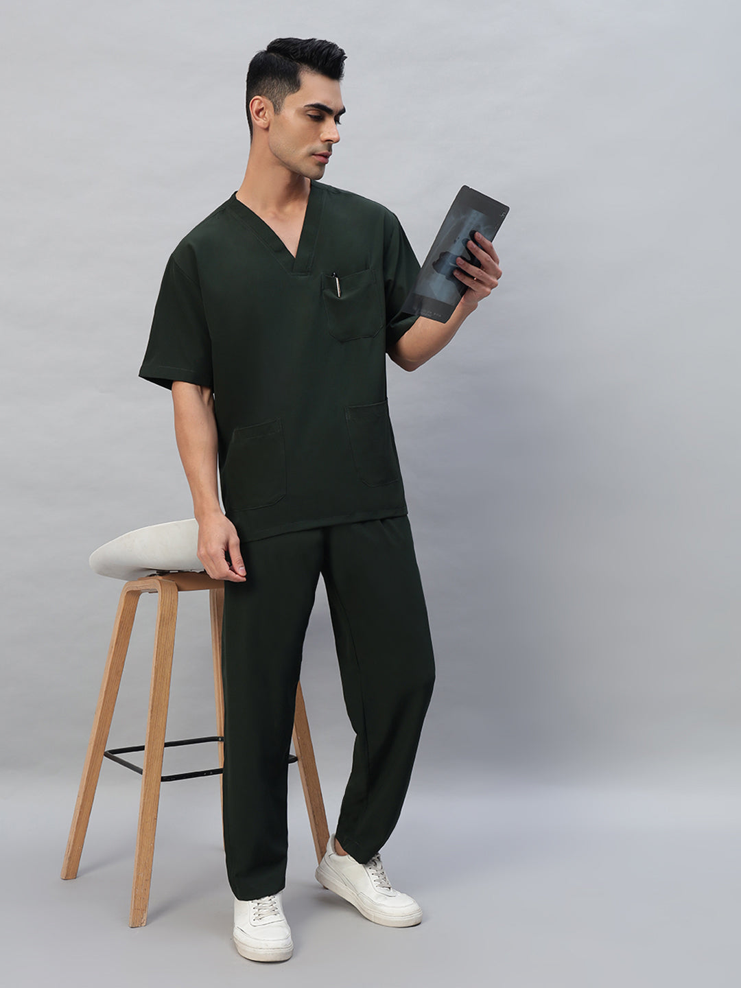 Mehandi Athleisure Stretch Half Sleeve Medical Scrubs - Male