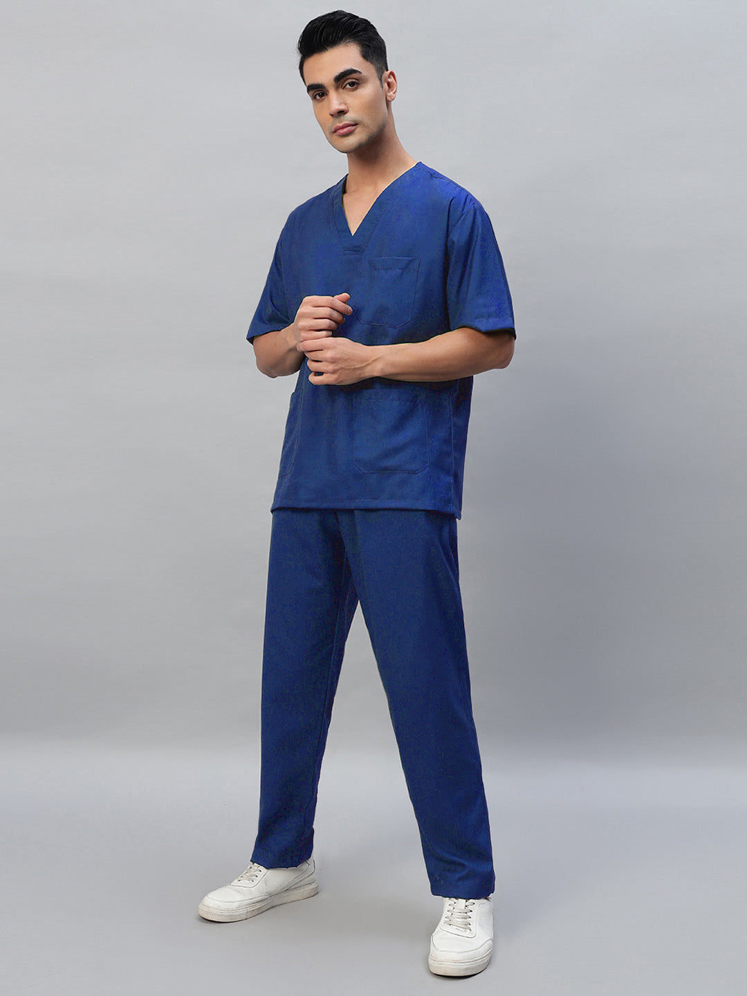Royal Blue All-Day Half Sleeve Medical Scrubs - Male