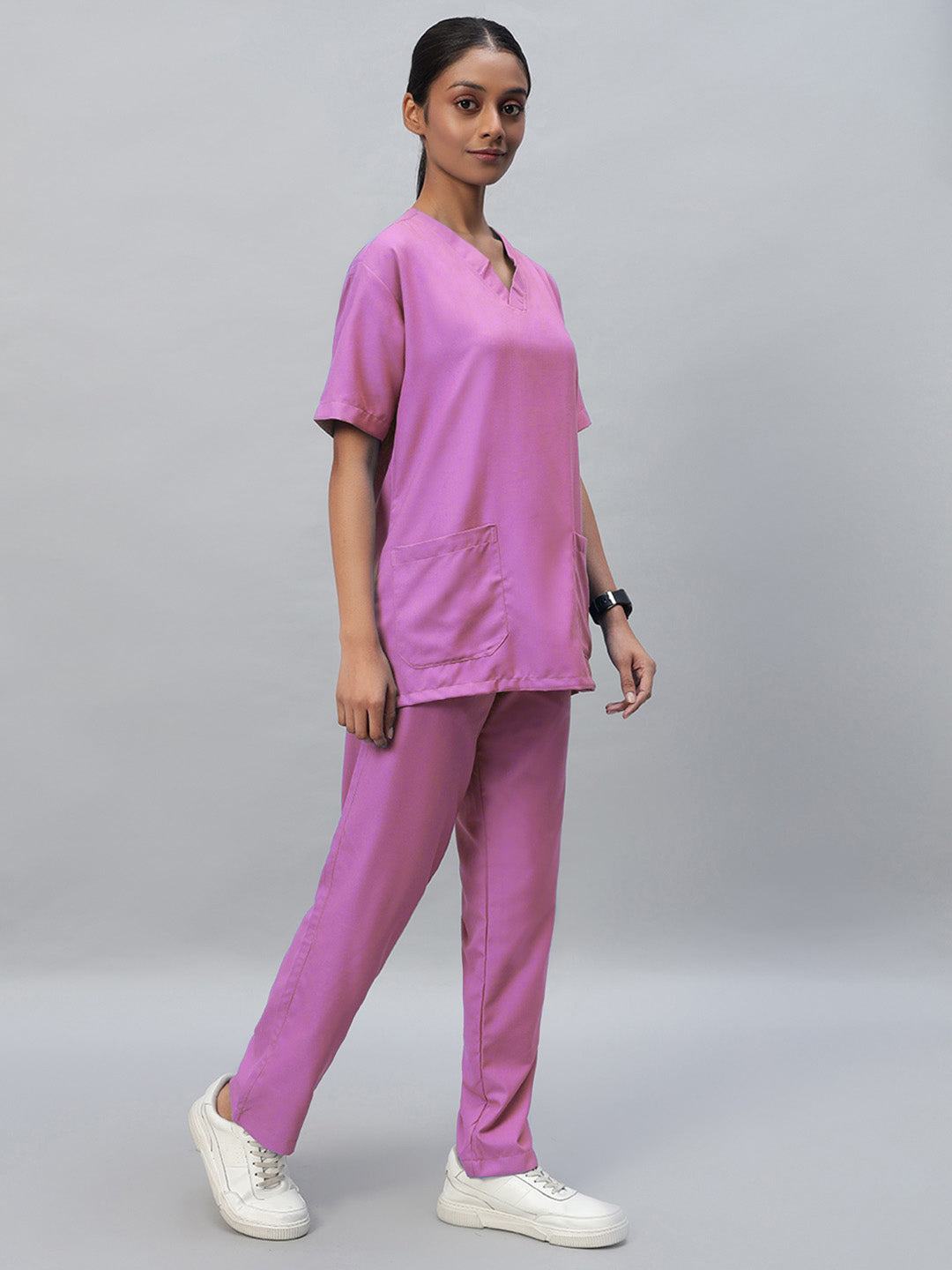 Pink medical scrub for women