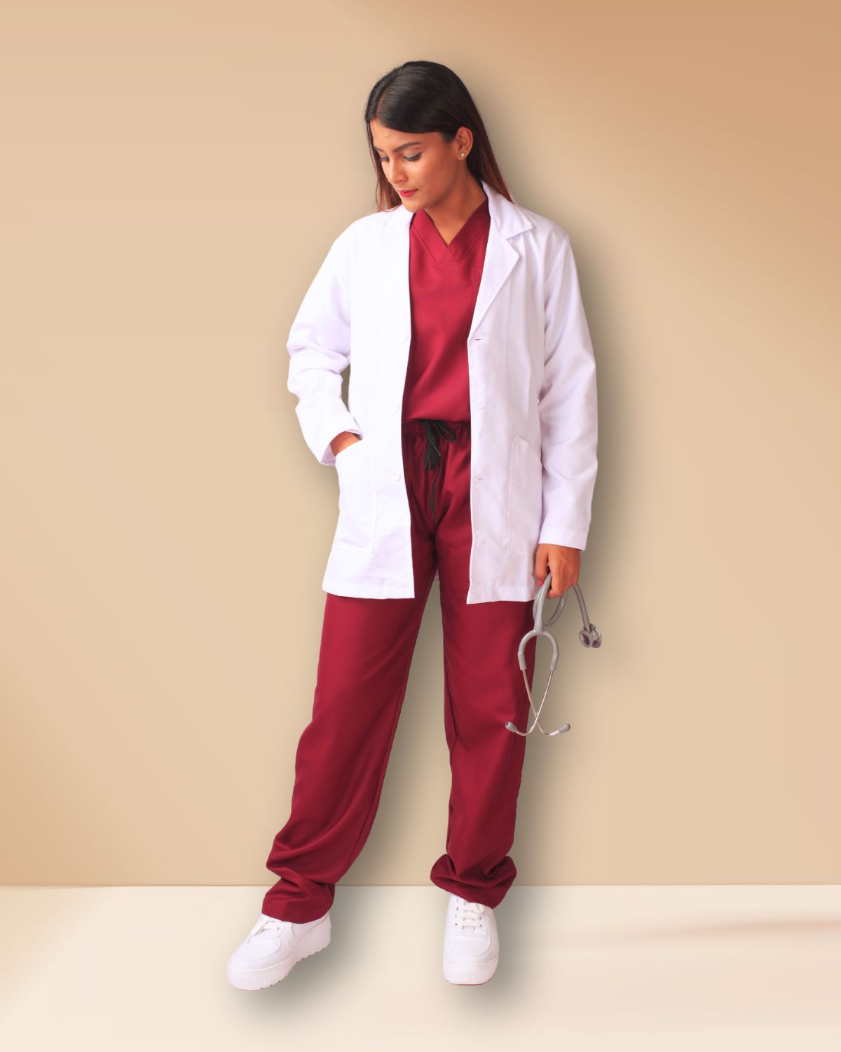 Order White Long Sleeve Lab Coat for Medical Professionals