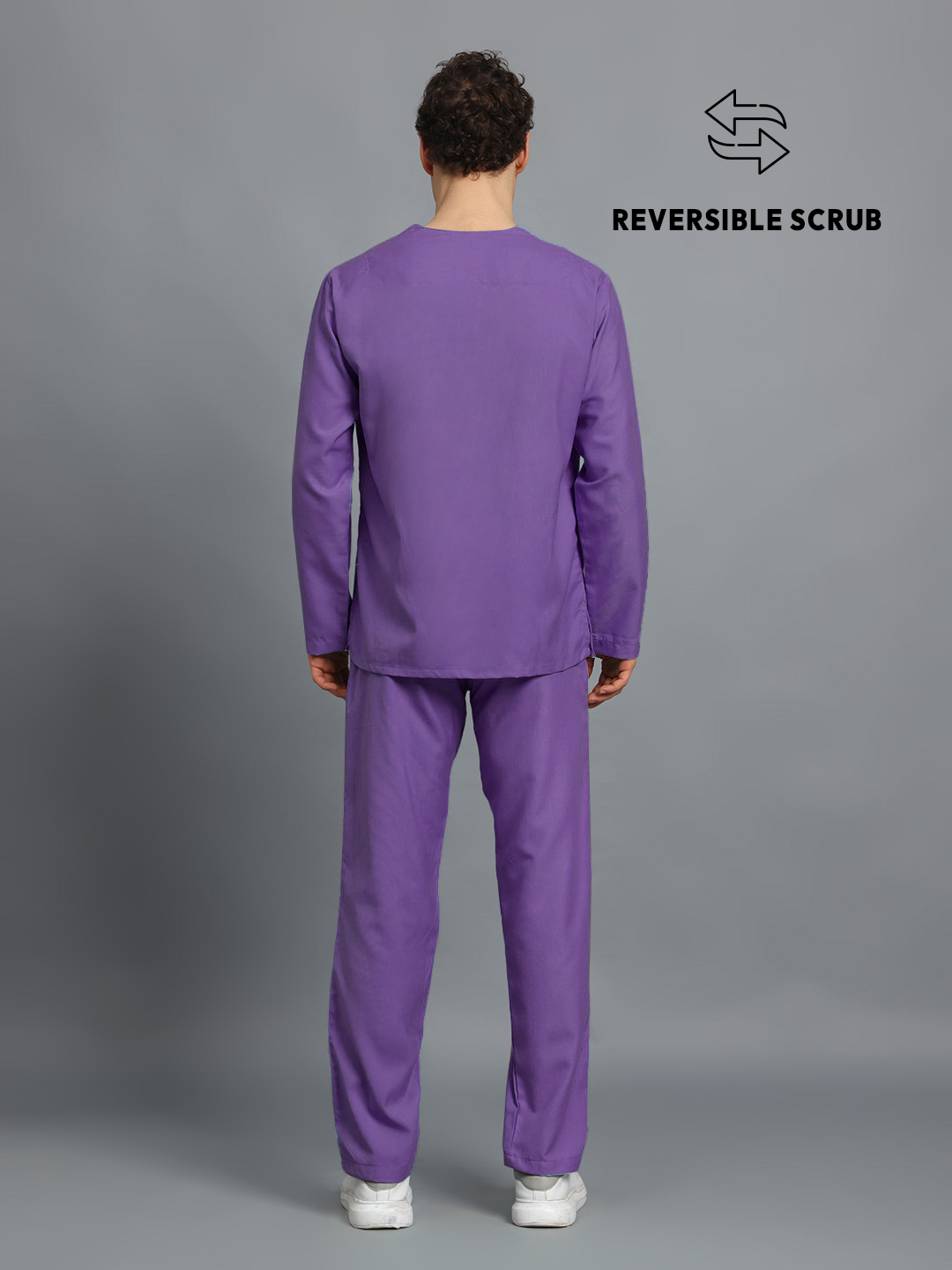 Violet Reversible Full Sleeve Medical Scrubs - Male