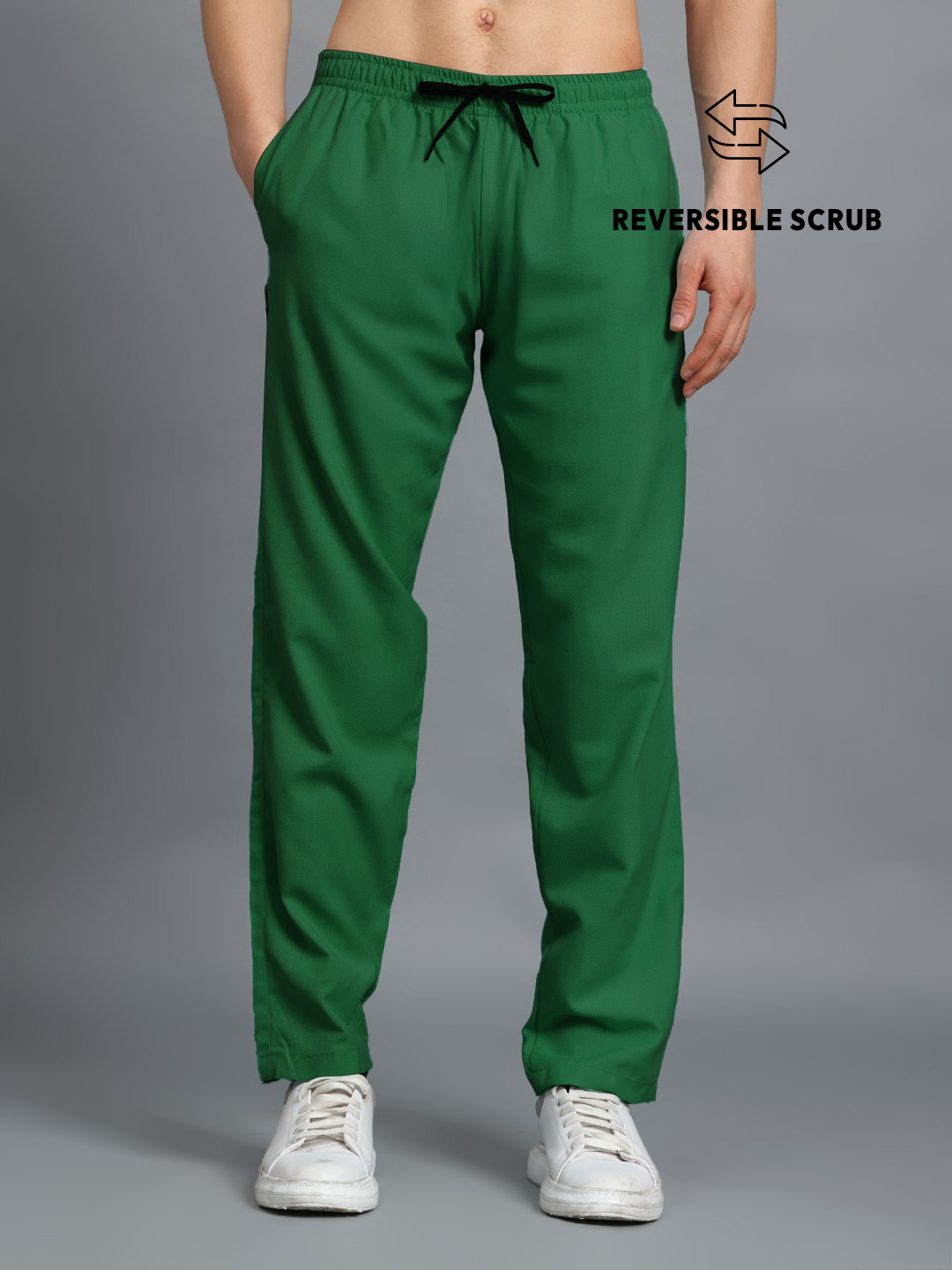 Spinach Green Reversible Full Sleeve Medical Scrubs - Male