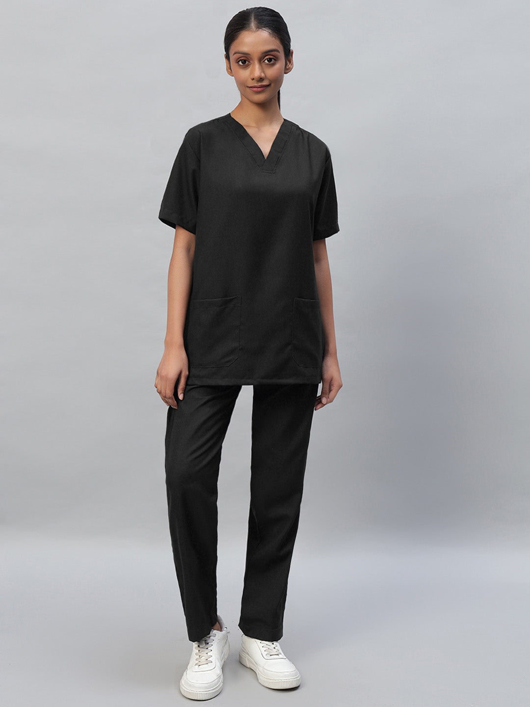 Black color medical scrub for women