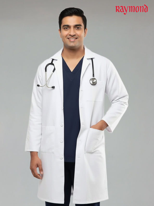 Raymond White Long Lab Coat - Full Sleeves | Doctors Lab Coat (Unisex)