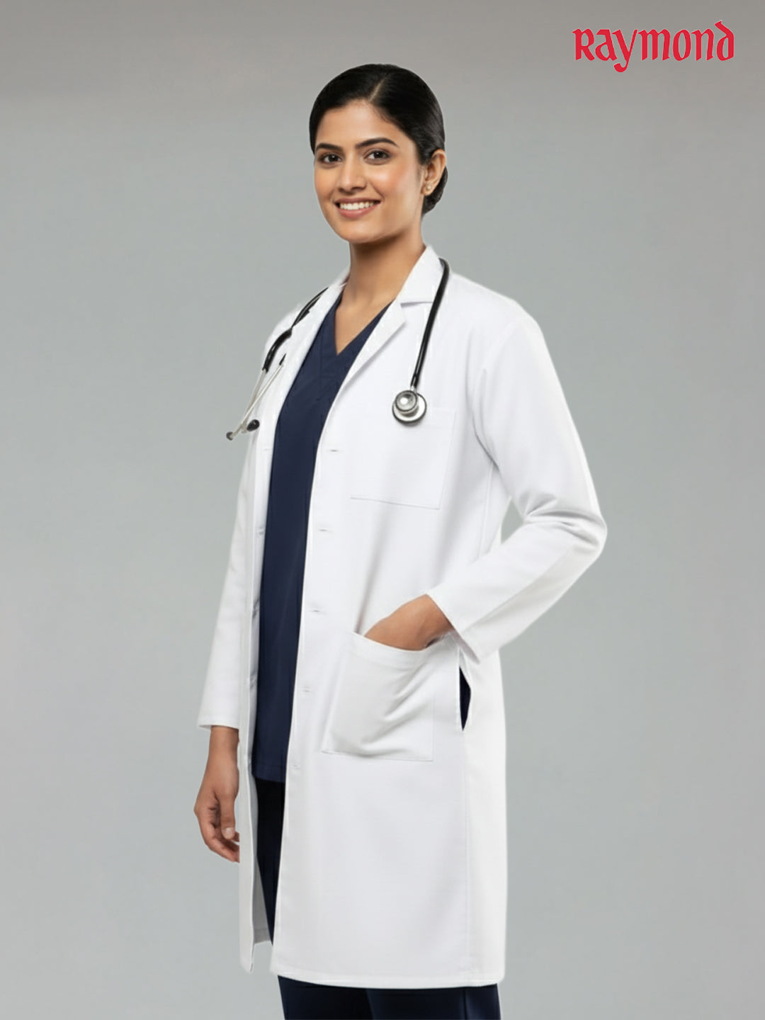 Raymond White Long Lab Coat - Full Sleeves | Doctors Lab Coat (Unisex)