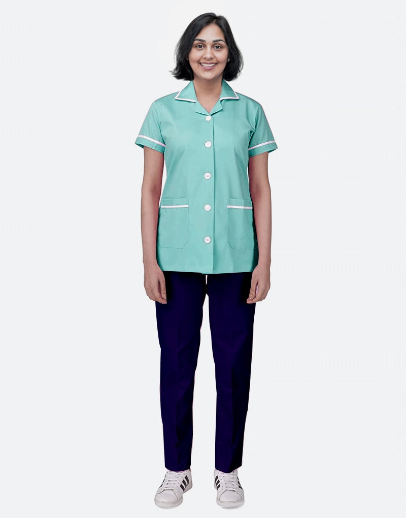 Sea Green Mix N Match Nurse Uniform - Navy Blue Bottom