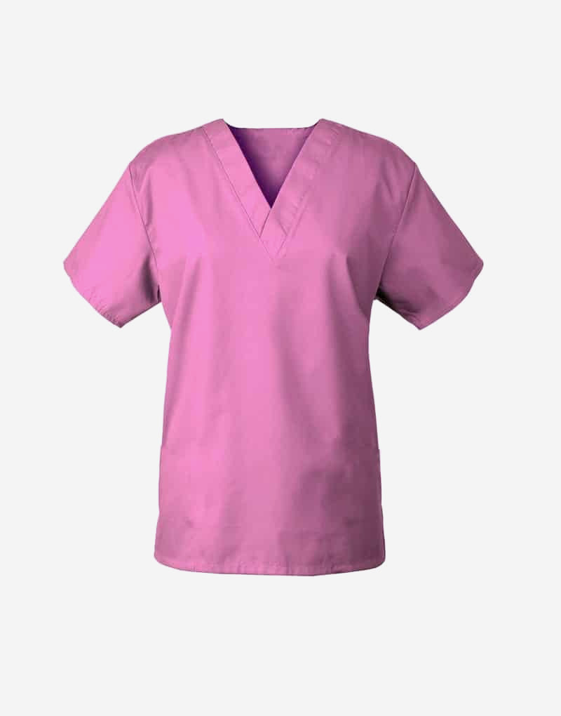 Pink Half Sleeve Medical Scrubs Top