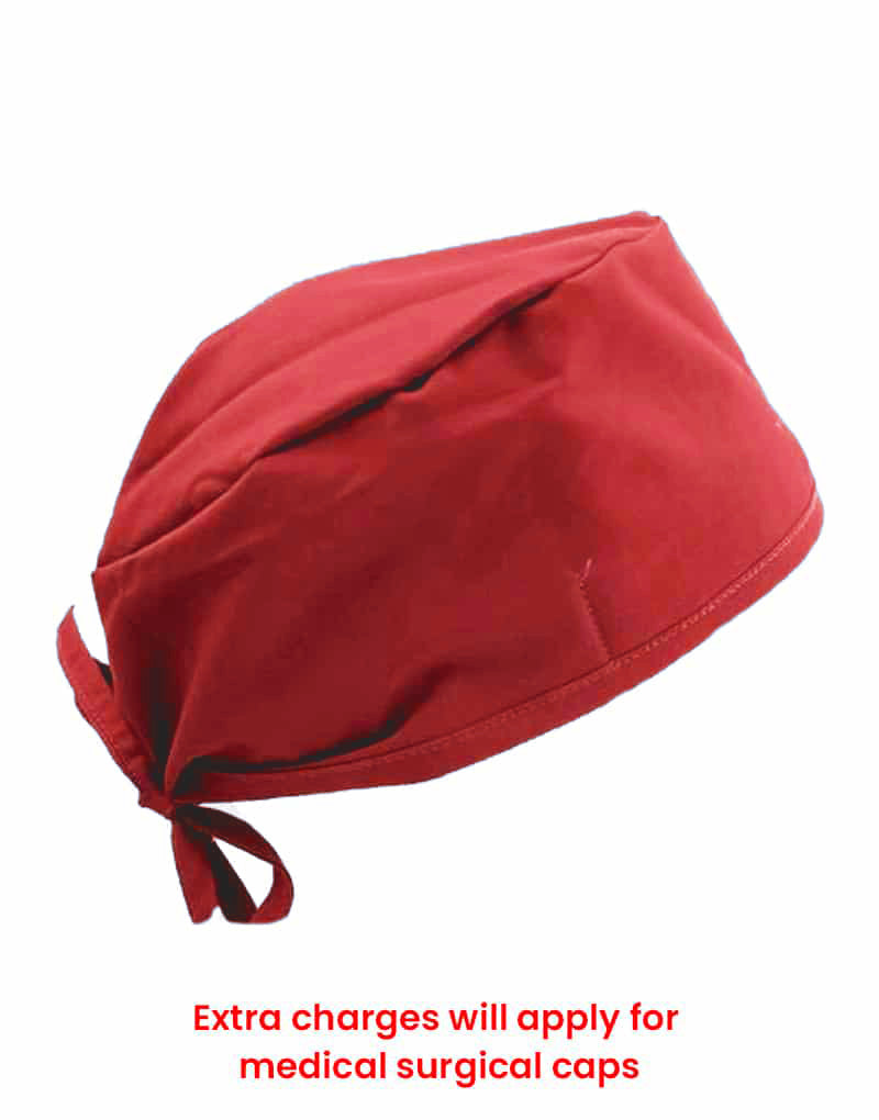 red surgical cap