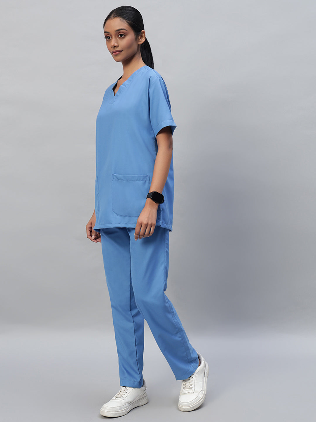 sky blue medical scrub set for women