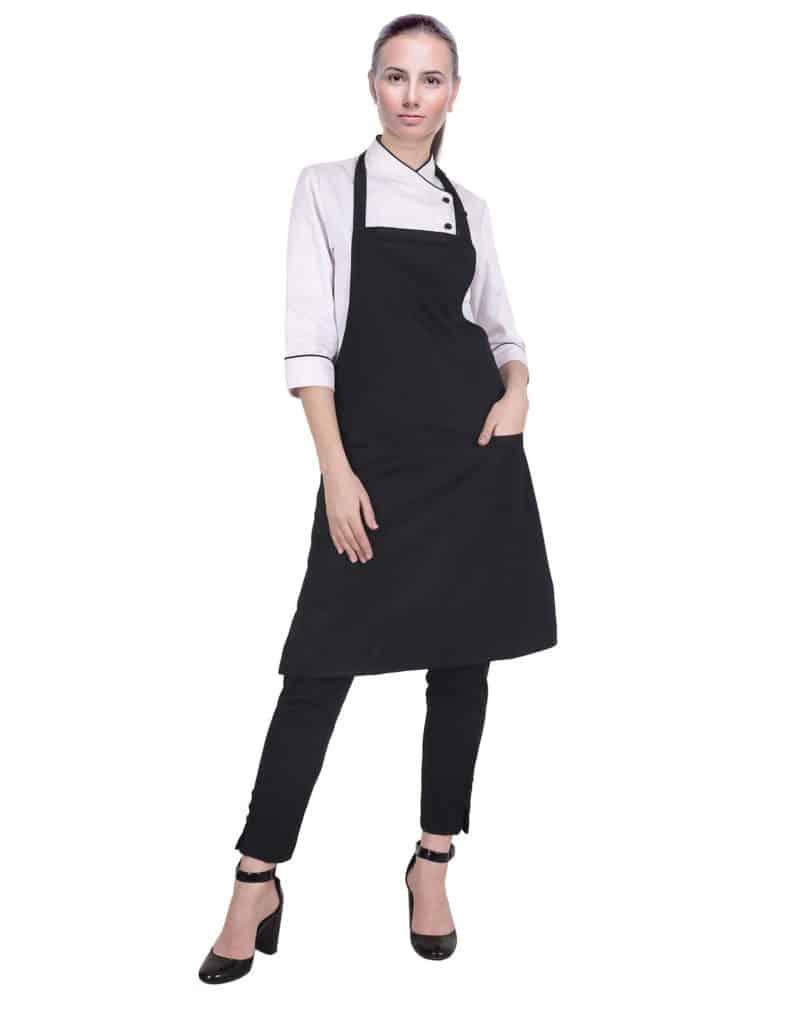 Black Apron with Front Pockets - Kitchen Apron