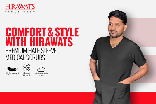 Discover the Fusion of Comfort and Style with Hirawats Premium Half Sleeve Medical Scrubs