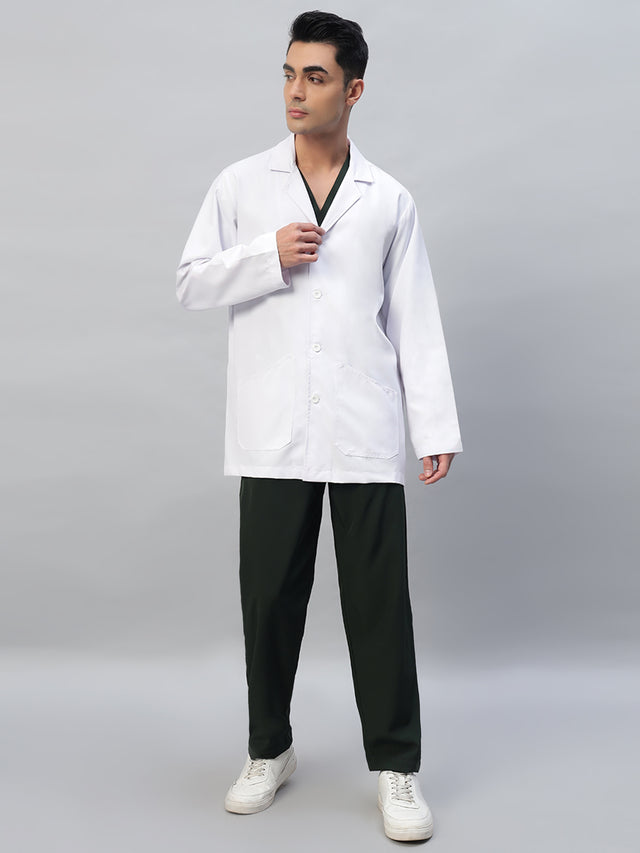 White Lab Coat with coat for Male 