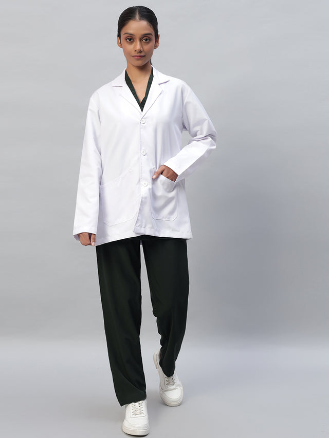 White color Medical Lab Coat with pocket for females 