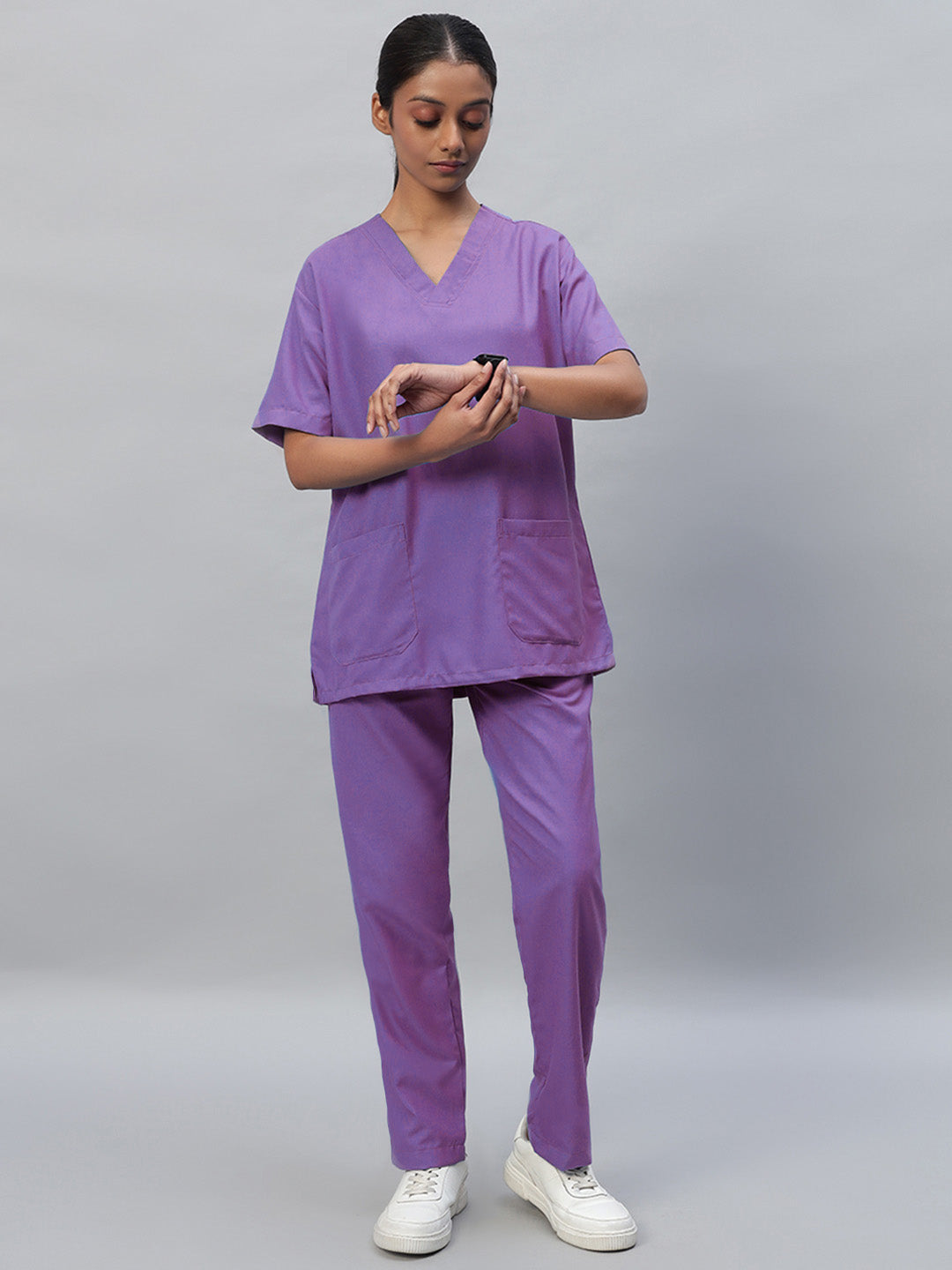Violet Medical Scrub Set for Women Hirawats