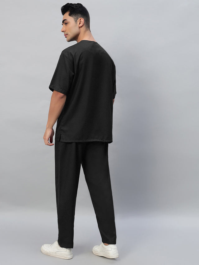 Black All-Day Half Sleeve Medical Scrubs - Male