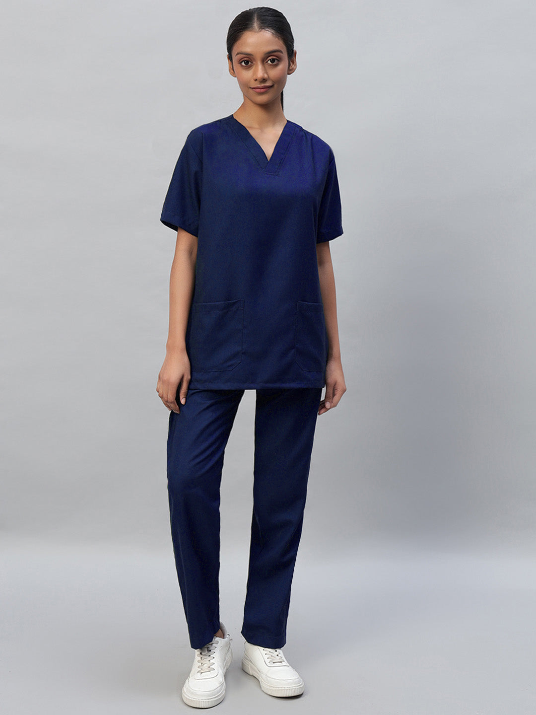 Navy Blue All-Day Half Sleeve Medical Scrubs - Female