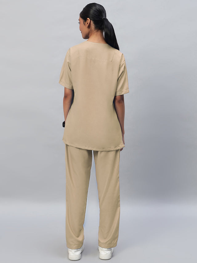 Beige color medical scrub for women