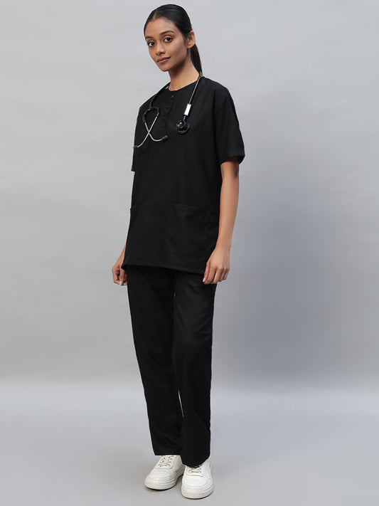 Black color Medical Scrub for women