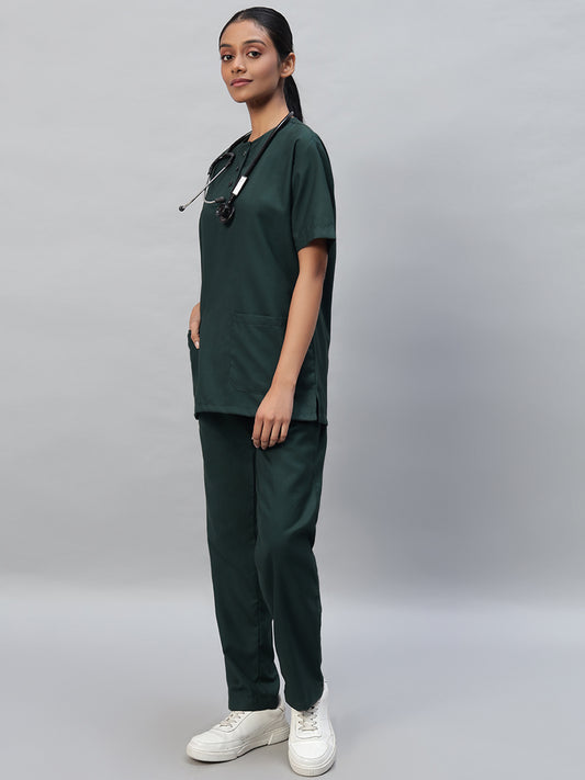 Dark green color Medical Scrub for women 