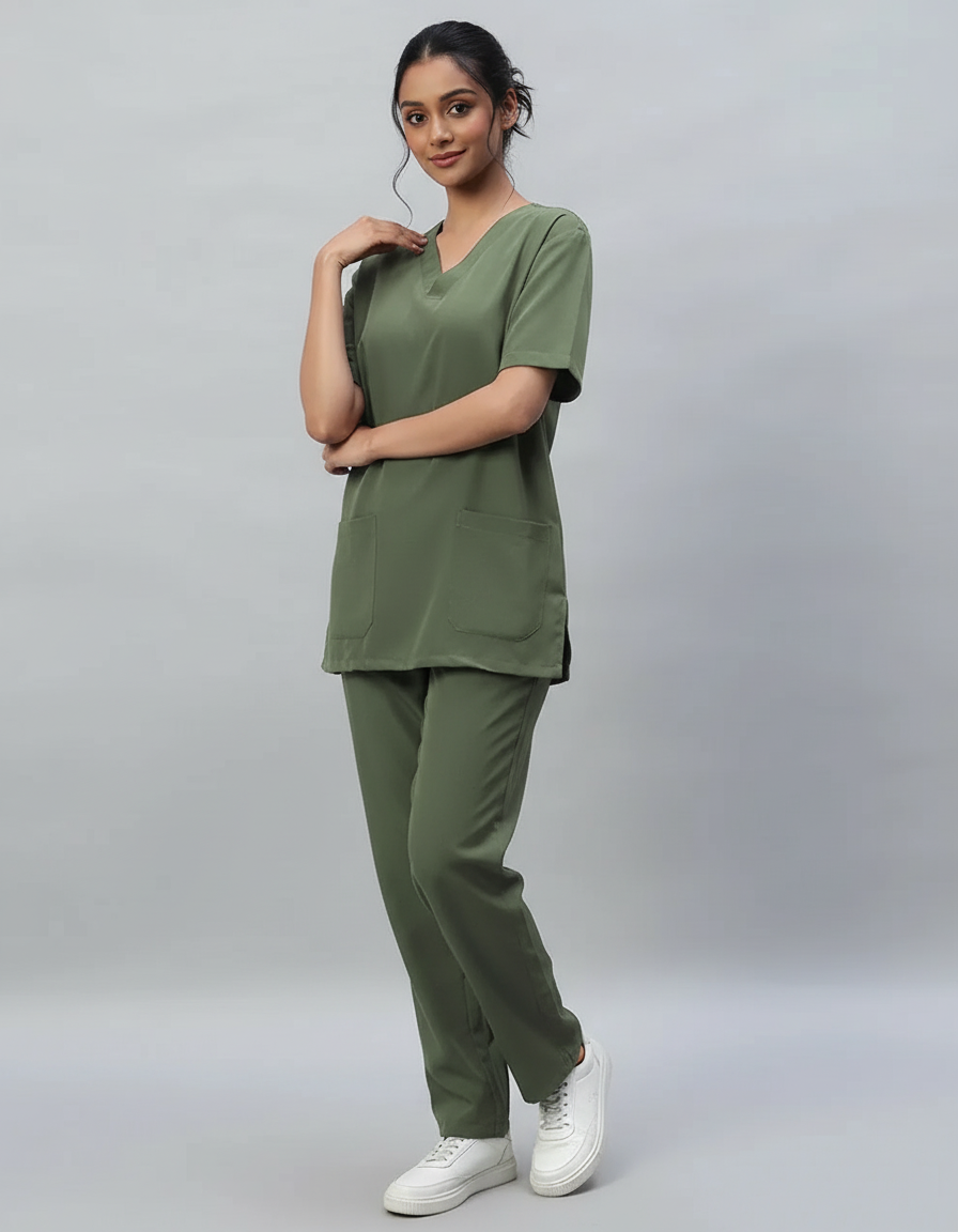 Dark Pista Stretch Pro Half Sleeve Medical Scrubs – Female