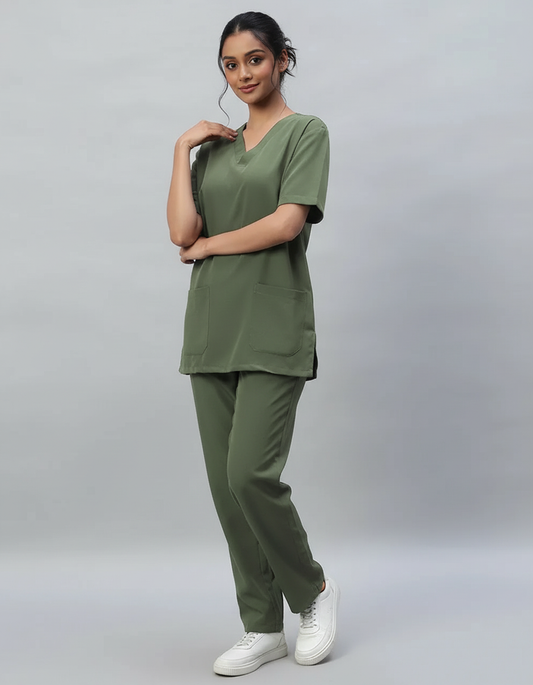 Dark Pista Stretch Pro Half Sleeve Medical Scrubs – Female