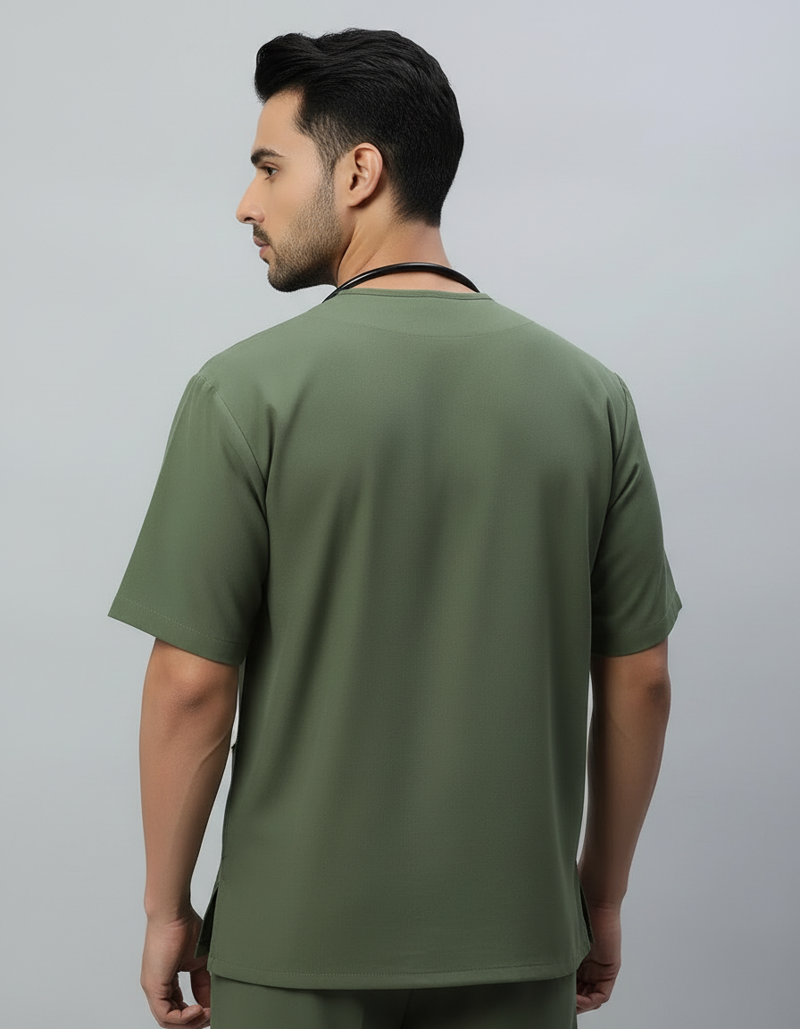 Dark Pista Stretch Pro Half Sleeve Medical Scrubs - Male