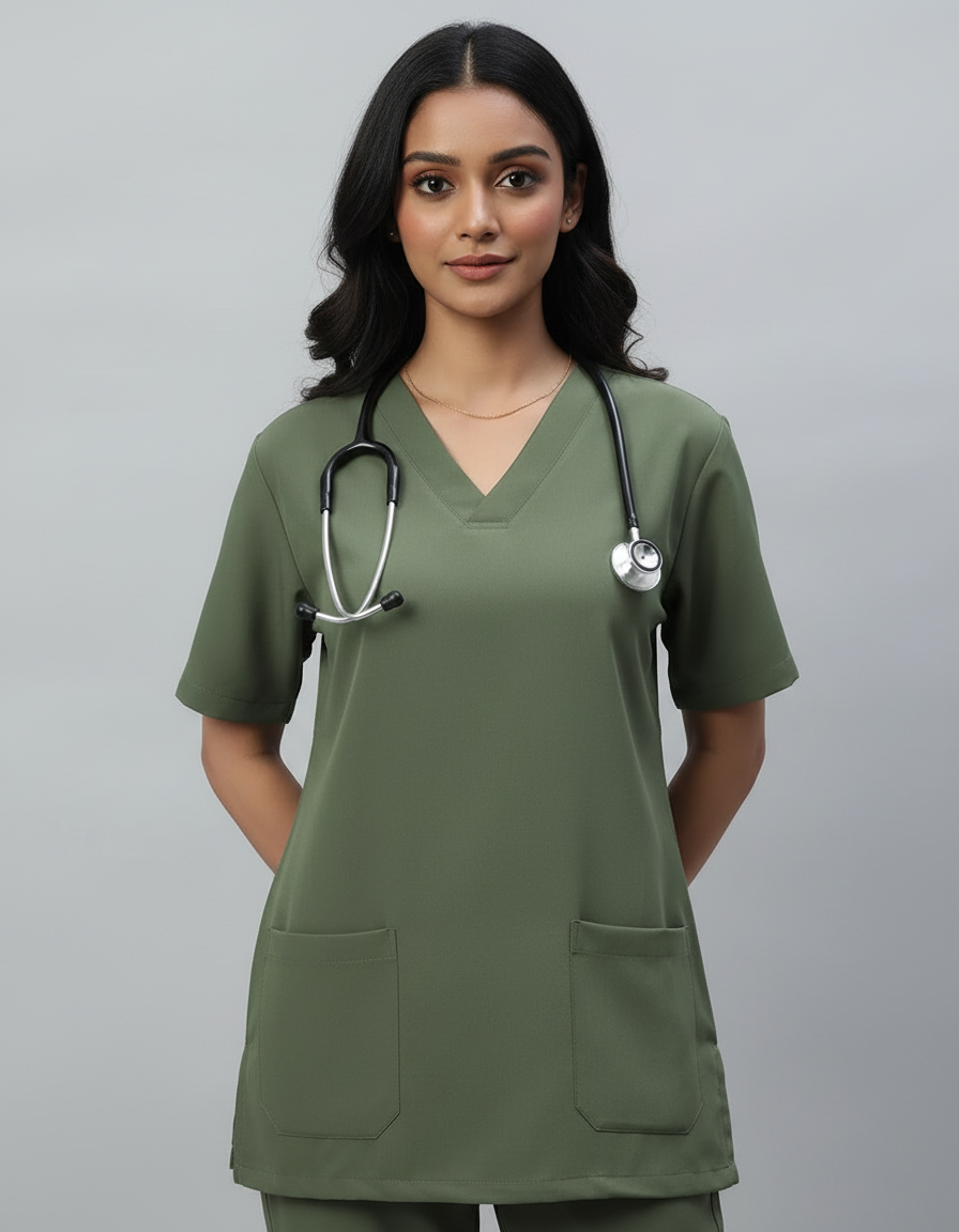 Dark Pista Stretch Pro Half Sleeve Medical Scrubs – Female