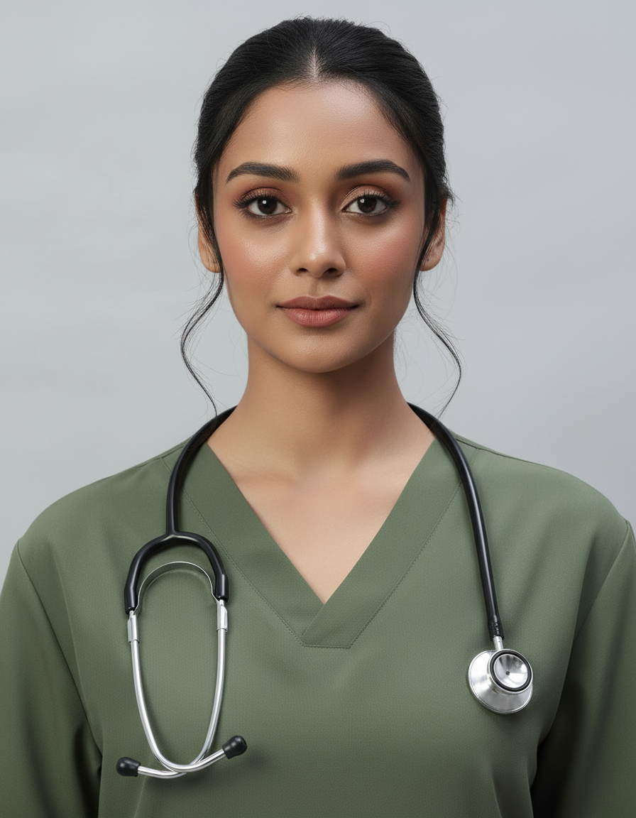 Dark Pista Stretch Pro Half Sleeve Medical Scrubs – Female