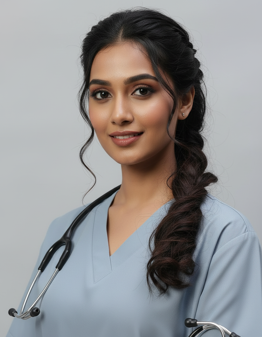 Light Grey Stretch Pro Half Sleeve Medical Scrubs – Female