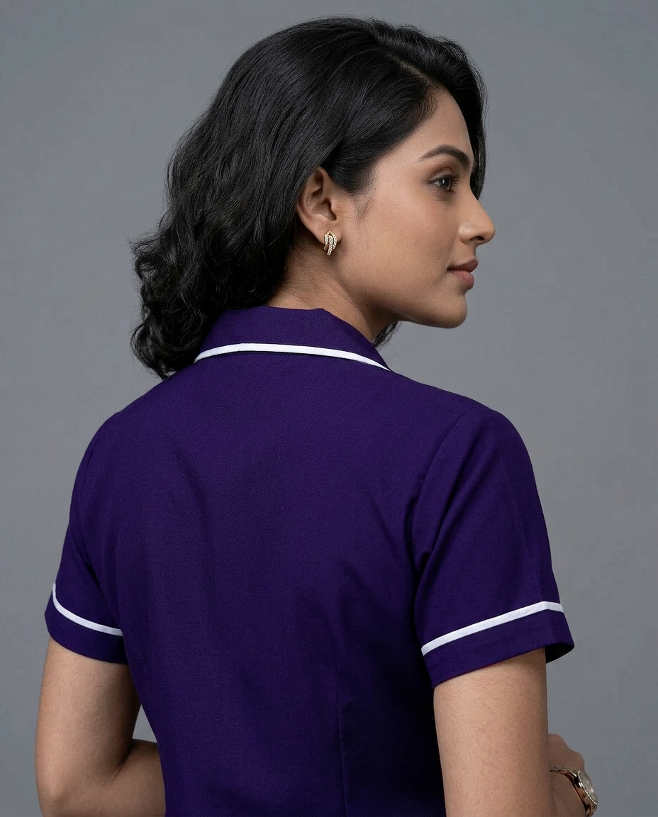 Blue Black Half Sleeve Nurse Uniform