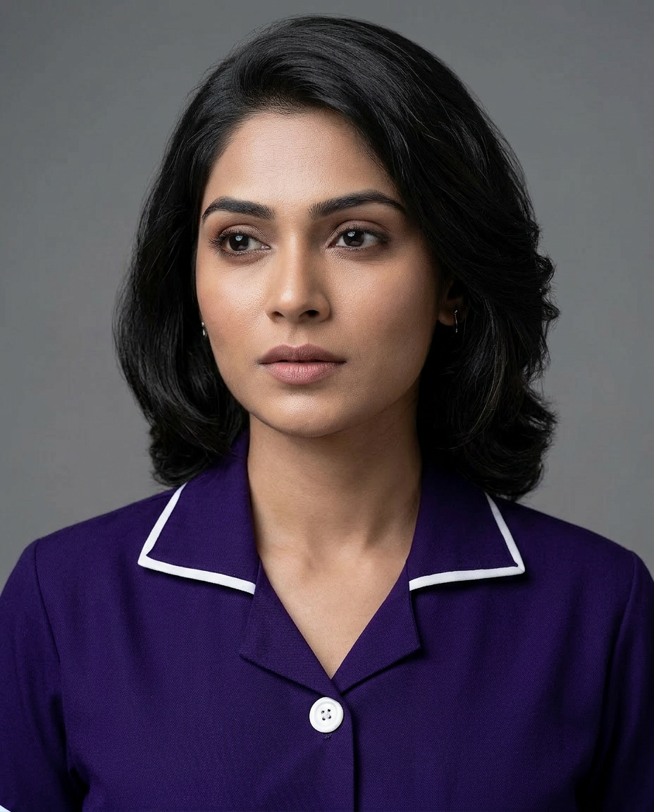 Blue Black Half Sleeve Nurse Uniform