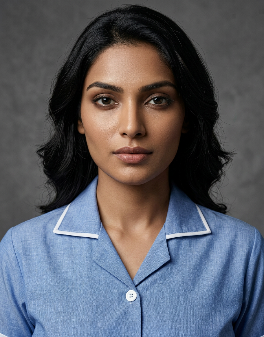 Blue Stripe Half Sleeve Nurse Uniform