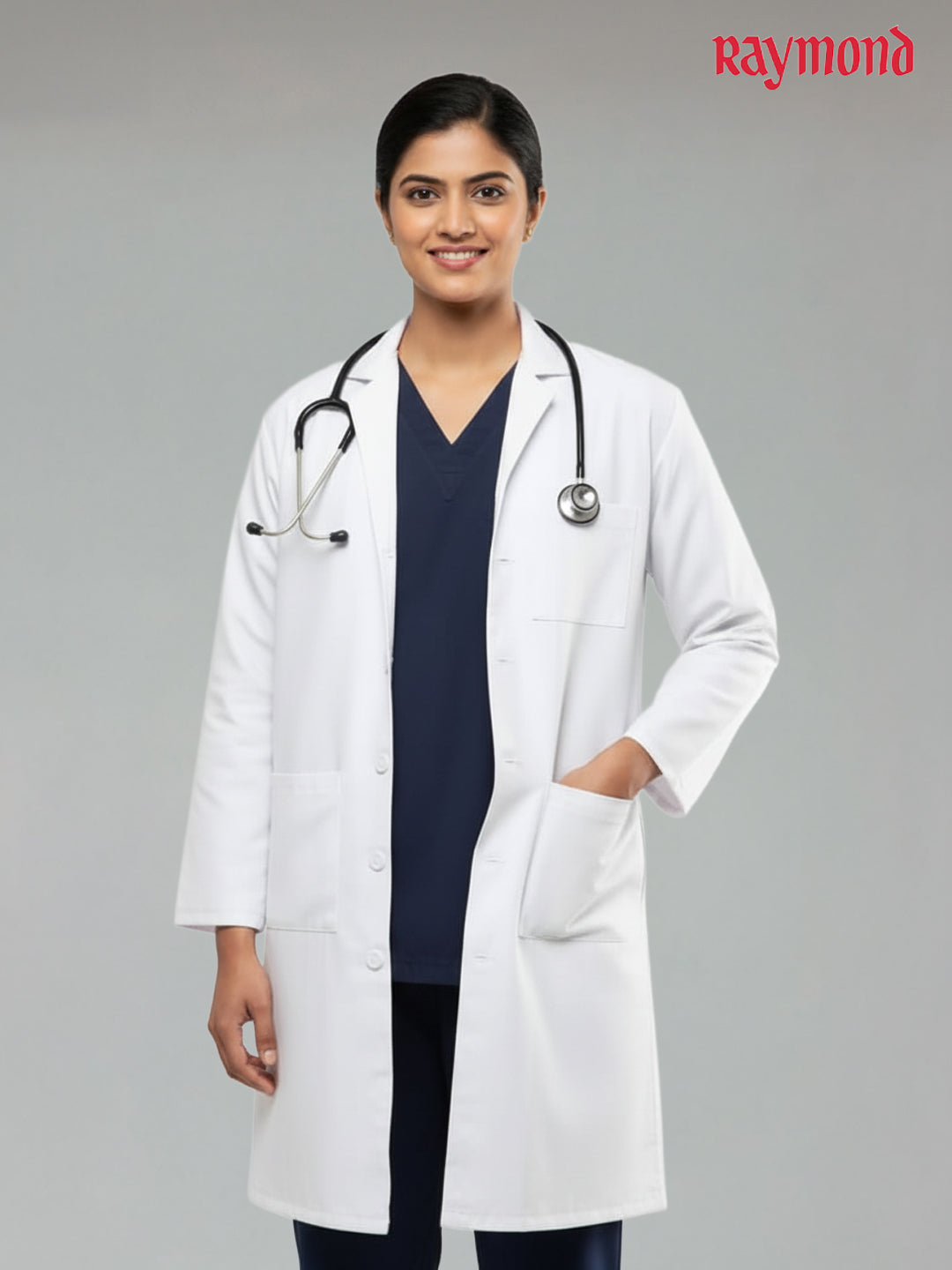 Raymond White Long Lab Coat - Full Sleeves | Doctors Lab Coat (Unisex)
