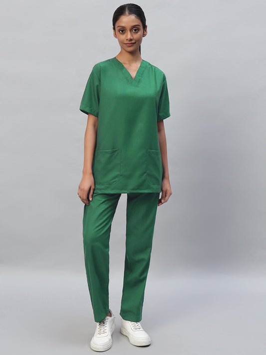 Green color medical scrub for women