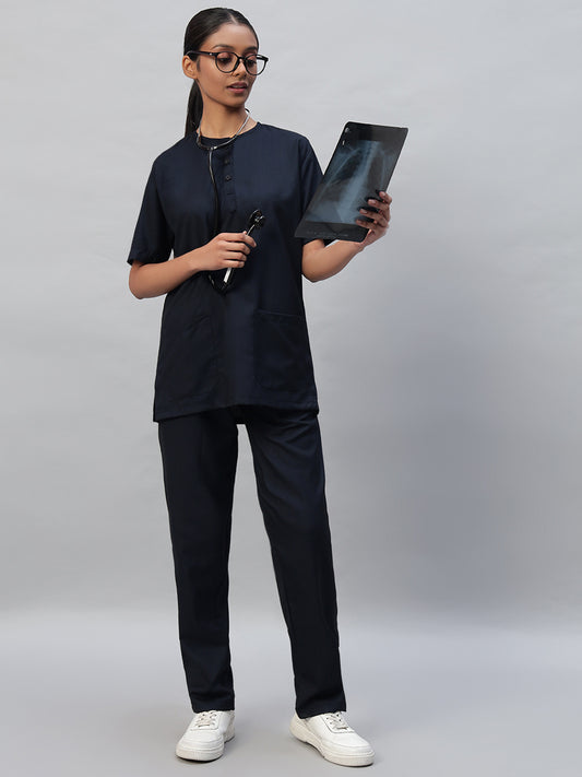 Black color medical scrub for women