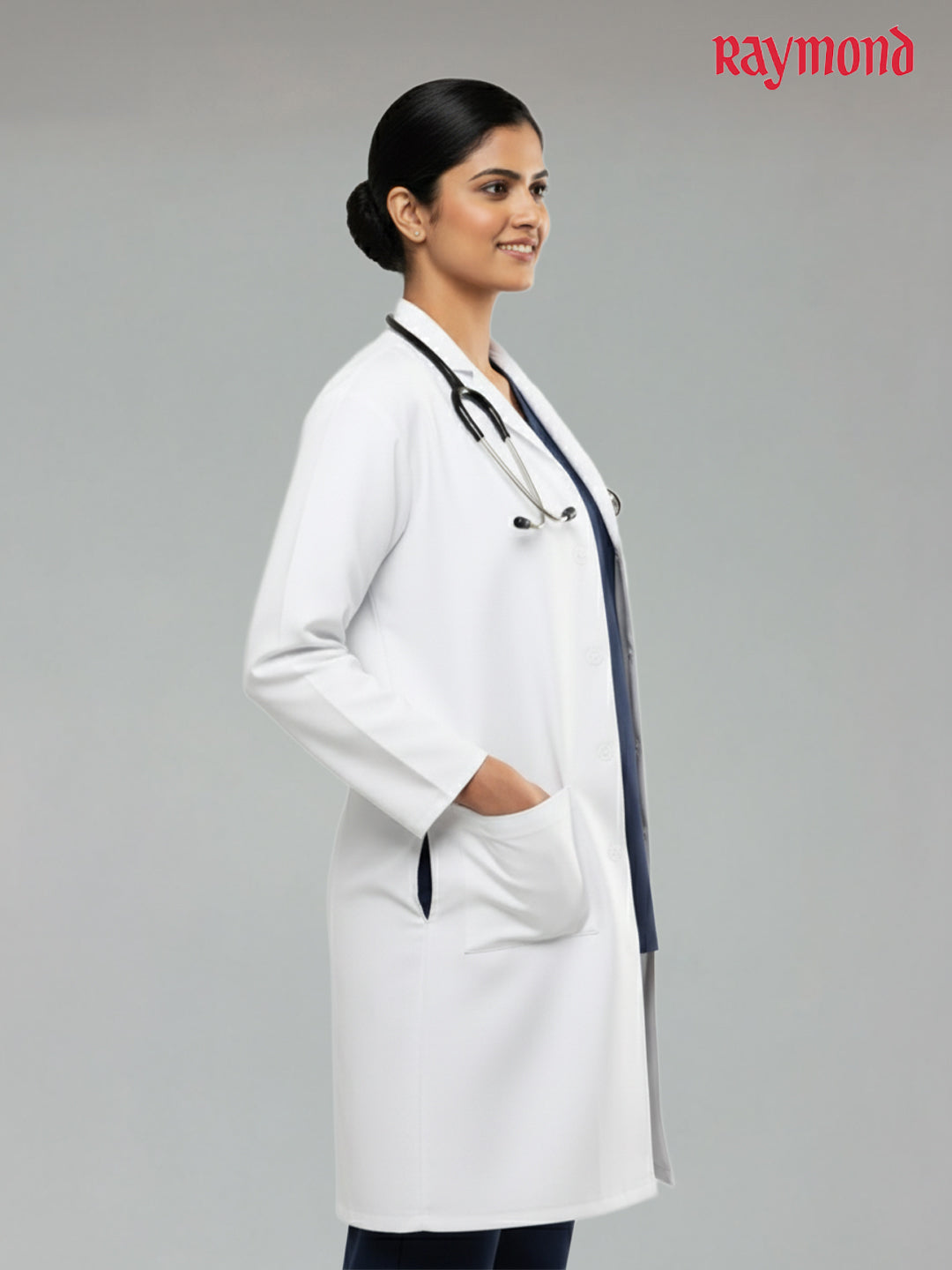 Raymond White Long Lab Coat - Full Sleeves | Doctors Lab Coat (Unisex)