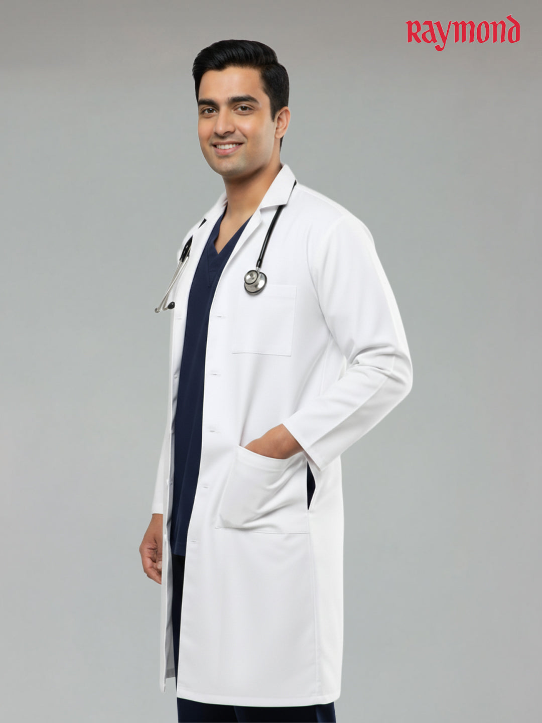 Raymond White Long Lab Coat - Full Sleeves | Doctors Lab Coat (Unisex)
