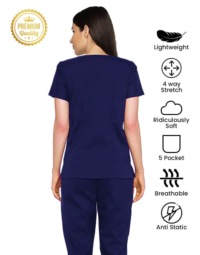 Athleisure Stretch Half Sleeve Medical Scrubs Female Hirawats Online
