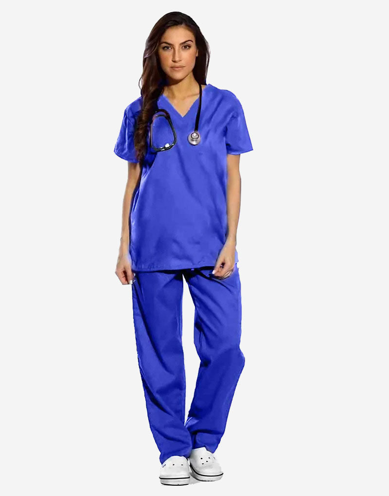 Tachiuwa Nursing Outfit Scrub Set with Pockets, Nurse Top Pants,  Comfortable Workwear for Black XS 