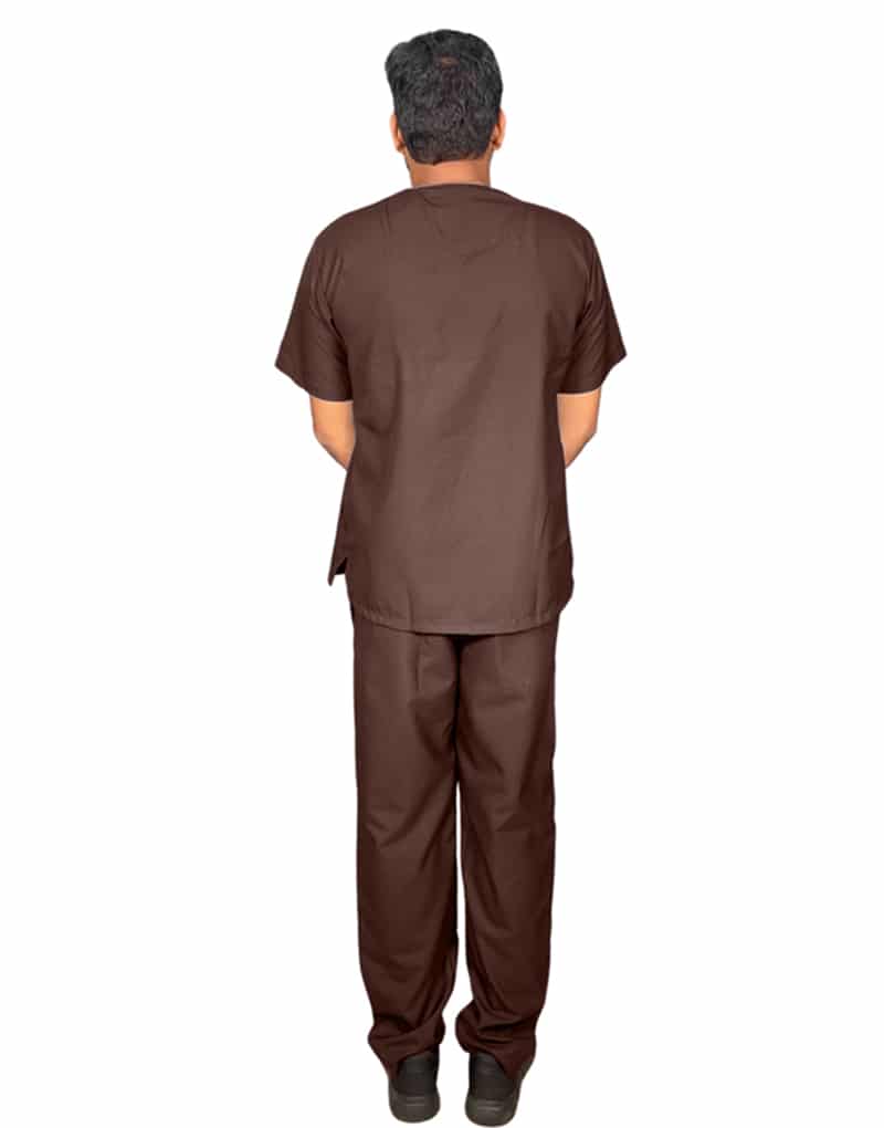 Brown Half Sleeve All-Day Medical Uniform Scrubs