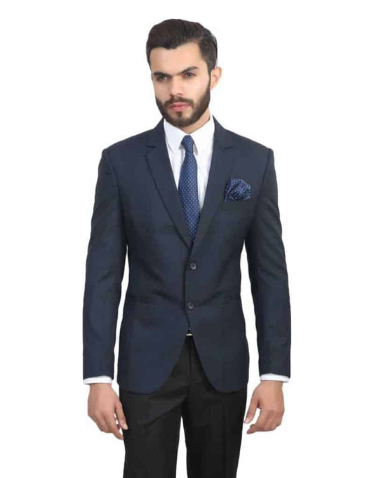 Navy Blue Blazer for Men - Full Sleeves